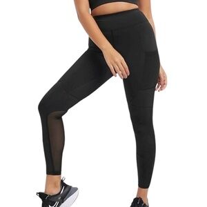 New ASOS Mesh Panel Sculpting Seam Detail Icon Leggings Black Petite Size 4